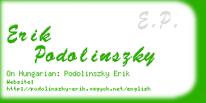 erik podolinszky business card